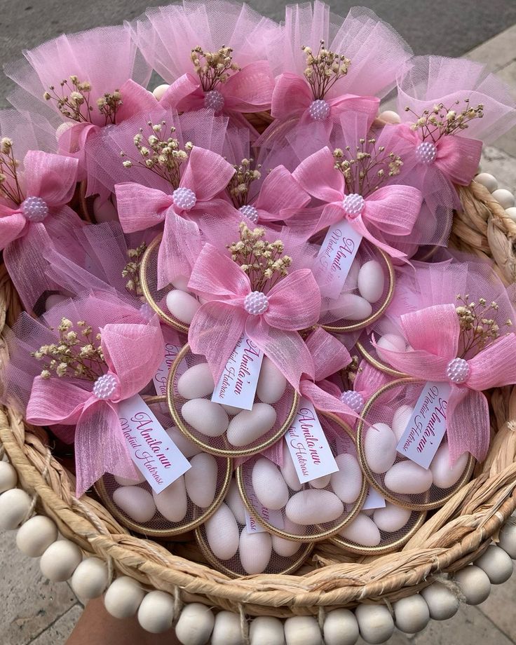 Dragées Romantiques en Tulle Rose - Cadeaux Invités Personnalisés